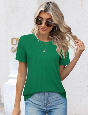 Tricou de vară pentru femei, cu maneca scurta,  verde L [1]