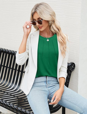 Tricou de vară pentru femei, cu maneca scurta,  verde XL [2]