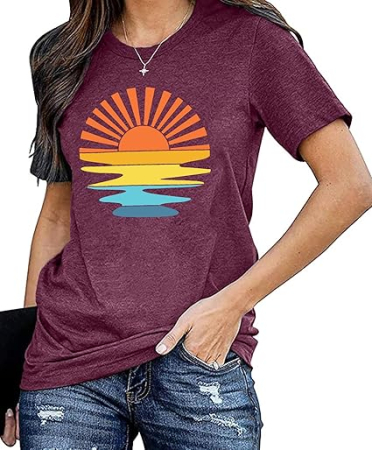 Tricouri dama - Tricou de vară pentru femei, cu maneca scurta,  rosu 2XL