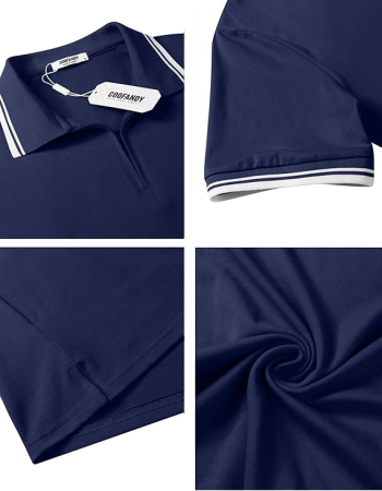 Tricou polo pentru barbati, buzunar la piept, fermoar scurt ascuns S [4]