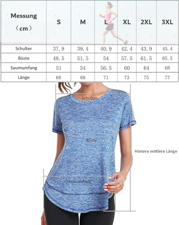 Tricouri de vară pentru femei,  2 buc gri/albastru S [3]