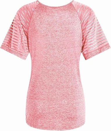 Tricou de vară pentru femei, roz cu fermoar S [3]