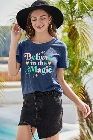 Tricou de vară pentru femei,  gri Believe in The Magic L [1]