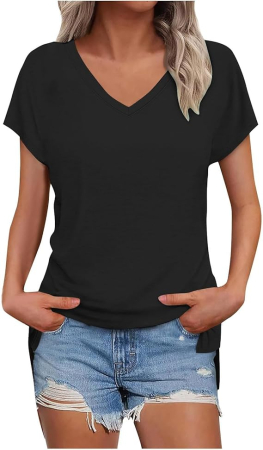 Tricouri dama - Tricou de vară pentru femei,  negru L