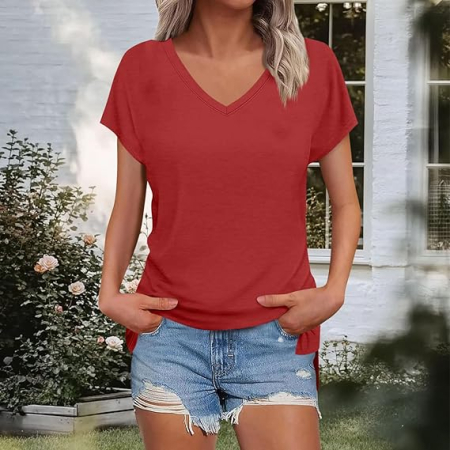 Tricou de vară pentru femei,  rosu L [3]