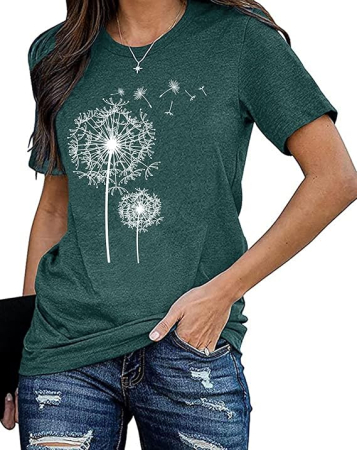 Tricou de vară pentru femei,  verde cu model S [1]