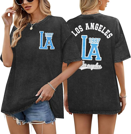 Tricouri dama - Tricou de vară pentru femei,  gri cu imprimeu 2XL