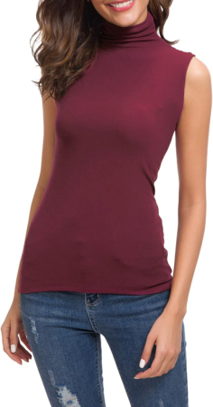 Tricouri dama - Tricou fara maneci pe corp, de vară, pentru femei,  visiniu XS