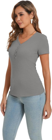 Tricou pe corp, de vară pentru femei,  gri S [2]