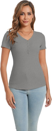 Tricou pe corp, de vară pentru femei,  gri S [4]