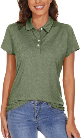 Tricou Polo verde Damă MAGCOMSEN, Mânecă Scurtă, Uscare Rapidă, Golf și Tenis, XL [1]