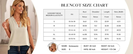 Tricou lejer de vară, cu guler in V, dantela, albastru S [5]