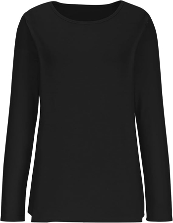 Tricou lejer de vară, cu guler rotund, mânecă lunga, negru S [1]