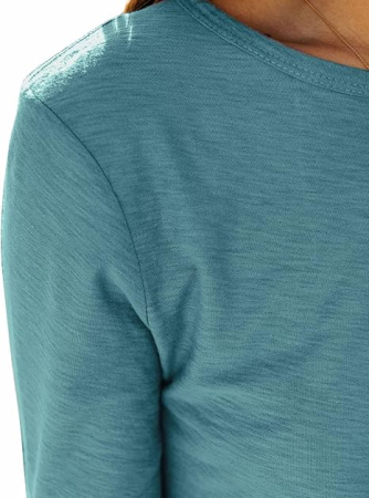 Tricou lejer de vară, cu guler rotund, mânecă lunga, turcoaz M [4]