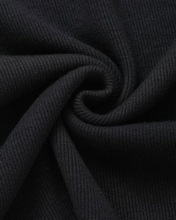 Tricou mulat, cu dungi, slim fit, de vară, cu guler rotund, mânecă scurtă, elastic M negru [2]