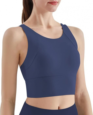 Tricouri dama - Bustiera sport, sutien elastic pentru compresie corporala, albastru L