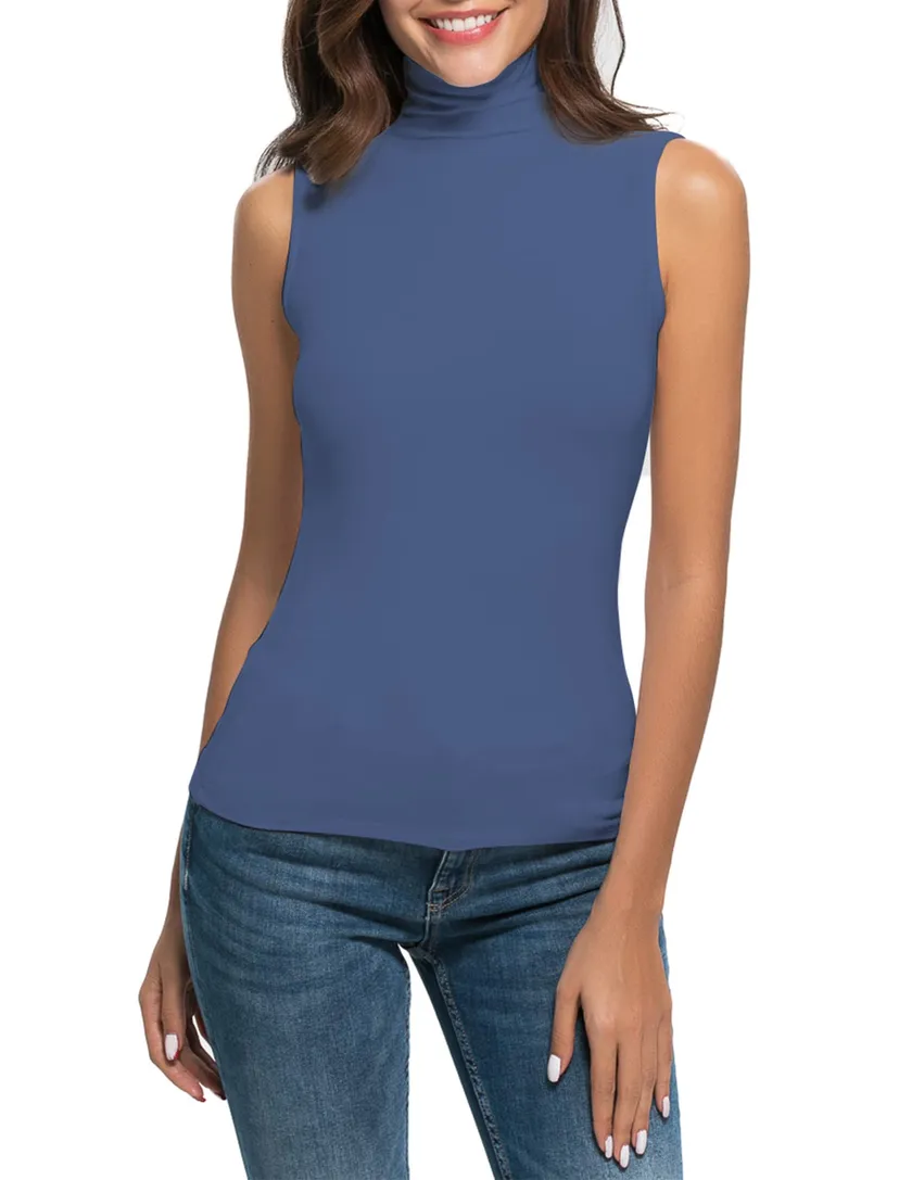 Tricouri dama - Tricou fara maneci pe corp, de vară, pentru femei,  albastru M