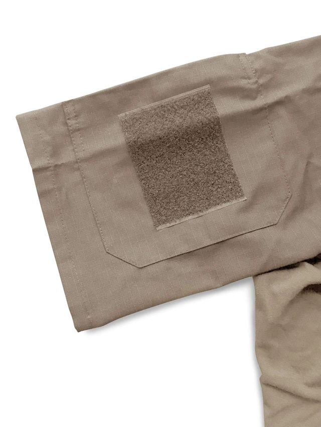 Tricou tactic de camuflaj cu fermoar 1/4, respirabil, cu guler ridicat, kaki XL [2]