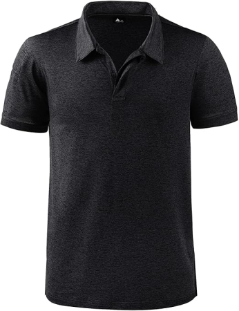 Tricouri barbati - Tricou polo pentru barbati, lejer, respirabil, gri inchis 3XL