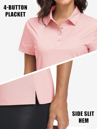 Tricou roz Polo Damă MAGCOMSEN, UPF 50+, Mânecă Scurtă, Uscare Rapidă, 2XL [4]