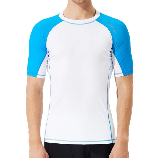 Tricouri dama - Tricou sport respirabil pentru barbati,  alb/albastru XL