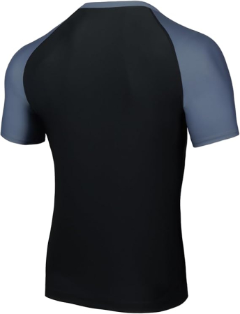 Tricou sport respirabil pentru barbati, elastic, protectie UV, negru cu albastru 2XL [2]