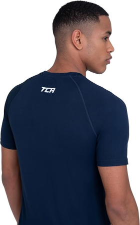 Tricouri sport respirabile pentru barbati, elastice, XL set 2 buc albastru/negru [4]