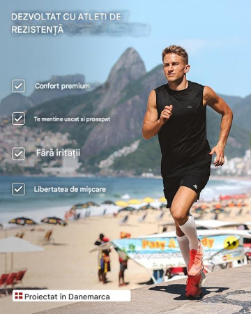 Maiou sport respirabil pentru barbati, elastic, gri XL [4]