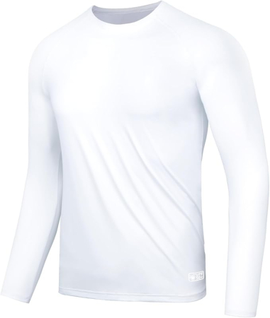 TRICOURI - Tricou sport respirabil pentru barbati, cu maneca lunga, elastic, protectie UV, alb 2XL