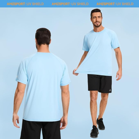 Tricou sport respirabil pentru barbati, elastic, protectie UV, albastru 2XL [1]