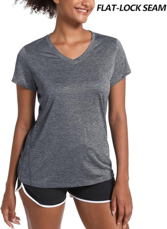 Tricou sport respirabil pentru femei,  Gri L [3]