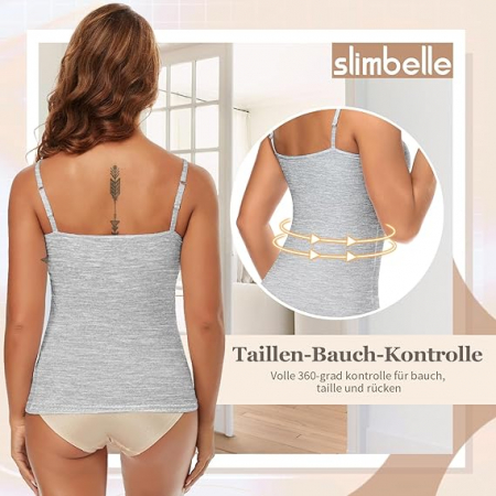 Tricou mulat, fara maneci, pentru femei, alb + gri, S, 2 bucati [3]
