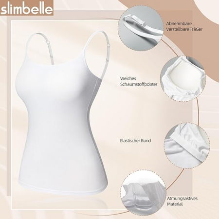 Tricou mulat, fara maneci, pentru femei, alb + gri, XL, 2 bucati [4]