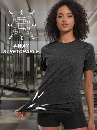 Tricouri sport respirabile, pe corp, gri/negru/alb, 2XL, set 3 buc [4]