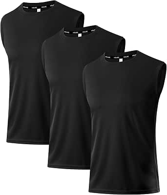 Tricouri barbati - Maiouri negre Sport Bărbați, Mesh Respirabil, 4-Way Stretch, Fără Mâneci, Fitness și Sală, S