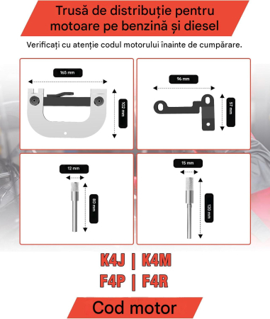 Kit Calare Distribuție RUIZHI Renault 1.4–2.0 16V, K4J, K4M, F4P, F4R [1]