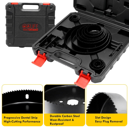 Trusa carote Ø19mm-152mm 19 bucati, adancime de taiere 25mm pentru lemn, plastic, gips-carton [4]