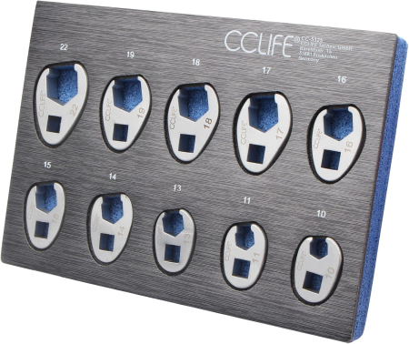 Trusa 10 chei Crowfoot 10-22mm pentru patrat 3/8" pe suport din spuma [5]