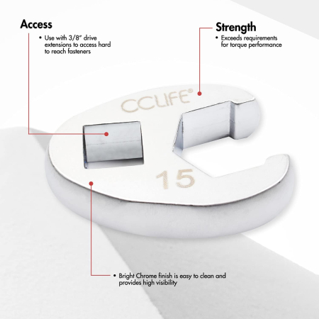 Trusa 10 chei Crowfoot 10-22mm pentru patrat 3/8" pe suport din spuma [3]