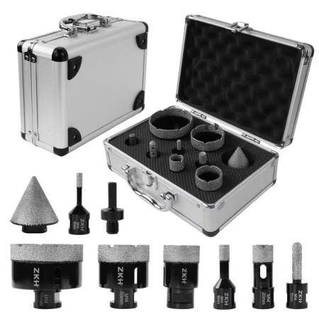 CASA SI GRADINA - Trusa carote diamantate 6-65 mm + freza diamantata conica, prindere 1 / 4", 9 bucati