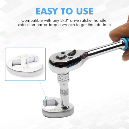 Trusa 10 chei Crowfoot 10-22mm pentru patrat 3/8" pe suport din spuma [2]