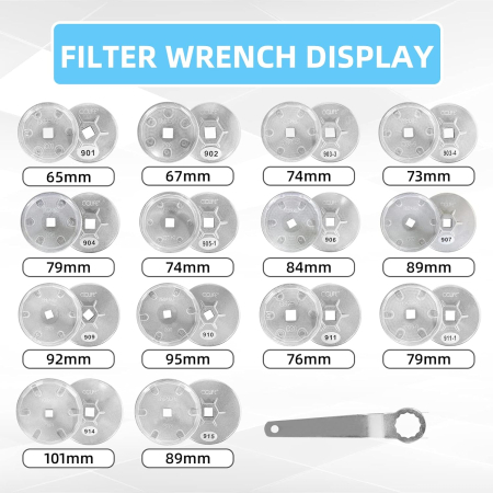 Trusa chei din aluminiu, pentru filtre ulei 15 buc  65-101mm [3]