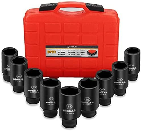 SCULE - Trusa de 9 tubulare cu impact cu prelungitoare– 1/2'' 29-38mm