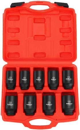 Trusa de 9 tubulare cu impact cu prelungitoare– 1/2'' 29-38mm [4]