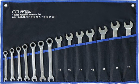 Set de 14 chei combinate fixe si cu clichet reversibil 8-22mm [6]