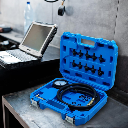 Trusa de verificat presiunea de ulei cu manometru si 10 adaptoare [6]