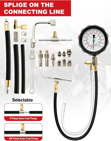 Trusa de verificat presiunea de combustibil 0-140PSI (10 bari), 19 piese [5]