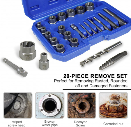 Trusa extractoare 3/8" pentru piulite si suruburi deteriorate 8-19mm 26 piese [4]