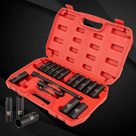 Trusa de 19 tubulare cu impact cu prelungitoare– 1/2'' 8-24mm [7]