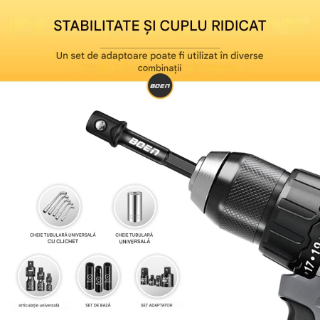 Set 10 adaptoare patrat 3/8 cu bila si hexagon 1/4 [4]